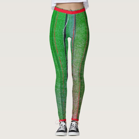 KORIN JAPANS HOUTBLOKPATROON GEDRUKTE LEGGINGS (Voorkant)