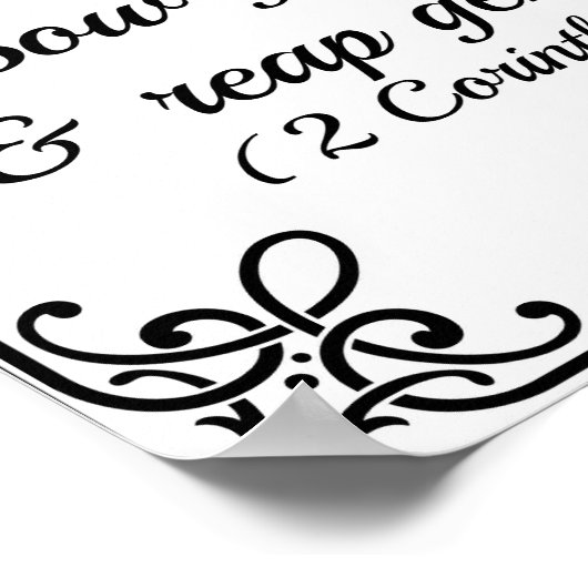 Korinthians Bijbel zaagt spaarzaam en oogstend Poster (Hoek)