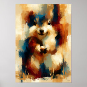 Korisu Klein Schat Cute Baby Eekhoorn Kawaii Kunst Poster