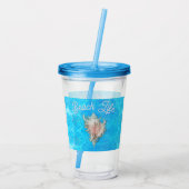 Koritsschelp "Strandleven" Acryl Drinkbeker (Achterkant)