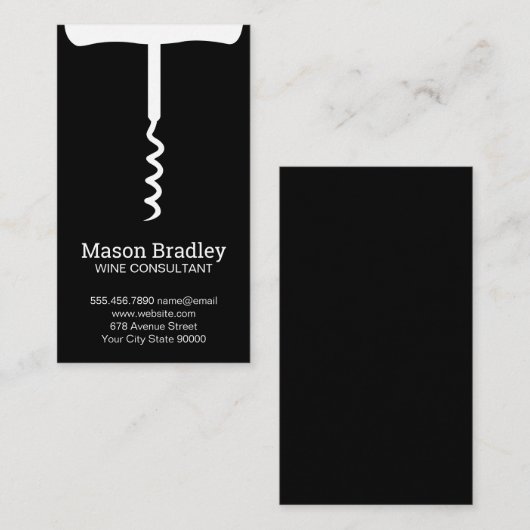 Korkschroef Visitekaartje (Voorkant / Achterkant)