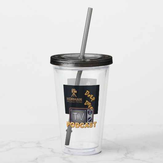Korman Productions Deep Dive TV Podcast Acryl Drinkbeker (Achterkant)
