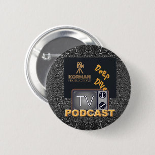 Korman Productions Deep Dive TV Podcast Ronde Button 5,7 Cm
