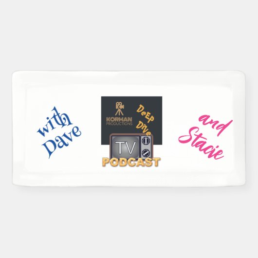 Korman Productions Deep Dive TV Podcast Spandoek (Horizontaal)