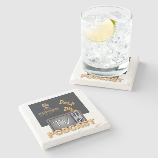 Korman Productions Deep Dive TV Podcast Stenen Onderzetter (Zijkant)