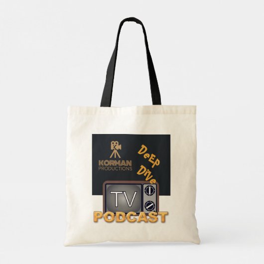 Korman Productions Deep Dive TV Podcast Tote Bag (Achterkant)