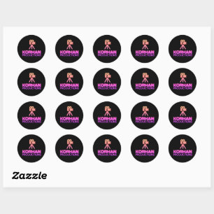 Korman Productions YouTube-kanaal roze Logo betege Ronde Sticker