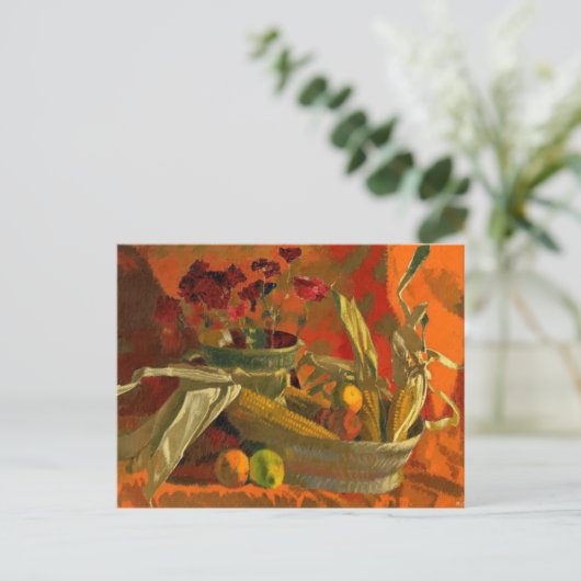 Korn en Sinaasappels, nog steeds levend schilderij Briefkaart (Staand voorkant)