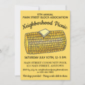 Korn op Cob Reunion Picnic Cookout Block Party Kaart (Voorkant)