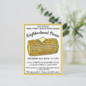 Korn op Cob Reunion Picnic Cookout Block Party Uitnodiging Briefkaart (Staand voorkant)