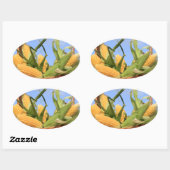 Korn op de Cob-sticker Ovale Sticker (Vel)