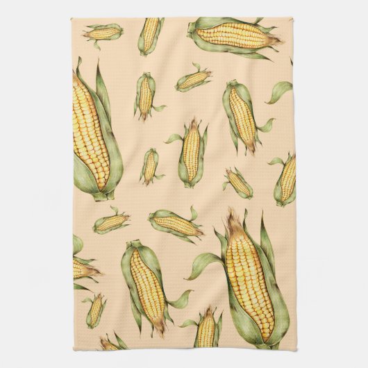 Korn op het Cob Pattern Theedoek (Verticaal)