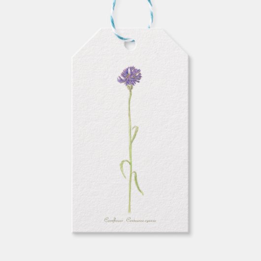 Kornbloem-waterverf Cadeaulabel (Voorkant)