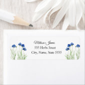Kornbloemen Botanische groen-blauwe Floral bruilof Etiket (Insitu)