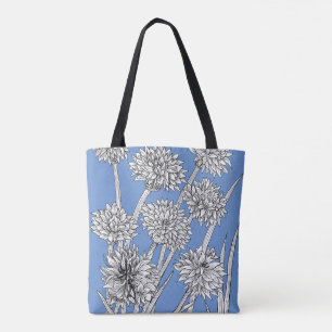 Kornbloemen op Cornflower Blue Tote Bag