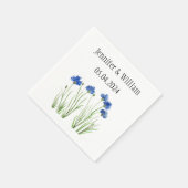 Kornbloemen waterverf Rustic blue Wedding Servet (Hoek)