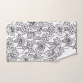 Kornbloemen, wilde bloemen, zwart-wit bad handdoek (Handdoek)