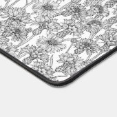 Kornbloemen, wilde bloemen, zwart-wit bureaumat (Hoek)