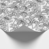 Kornbloemen, wilde bloemen, zwart-wit cadeaupapier (Hoek)