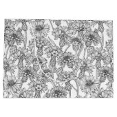 Kornbloemen, wilde bloemen, zwart-wit groot cadeauzakje (Achterkant)