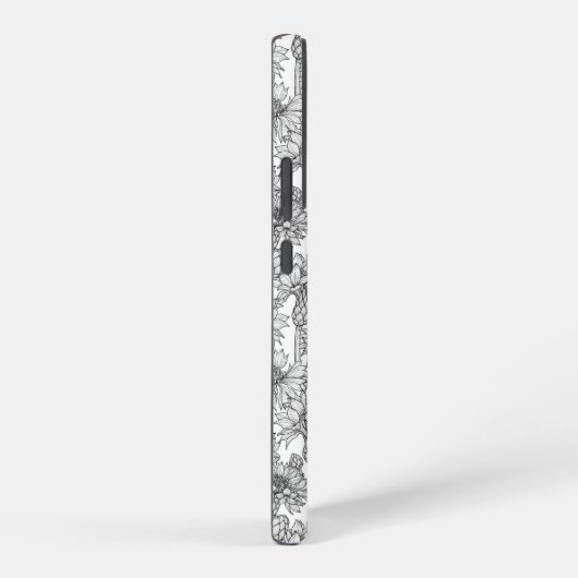 Kornbloemen, wilde bloemen, zwart-wit samsung galaxy hoesje (Rechterkant)