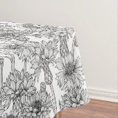 Kornbloemen, wilde bloemen, zwart-wit tafelkleed (Voorbeeld)