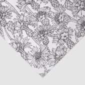 Kornbloemen, wilde bloemen, zwart-wit tissuepapier (Detail)