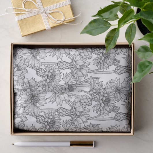 Kornbloemen, wilde bloemen, zwart-wit tissuepapier (Geschenk)