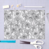 Kornbloemen, wilde bloemen, zwart-wit tissuepapier (Craft)