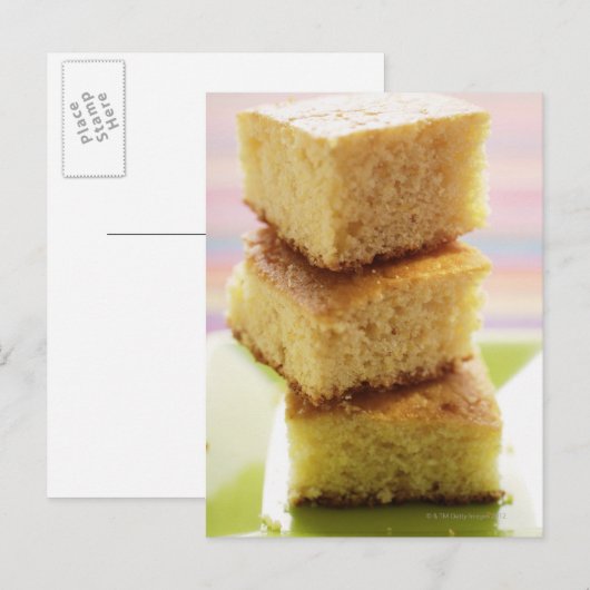 Kornbrood, in blokjes gesneden (in een stapel) briefkaart (Voorkant / Achterkant)