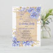 Kornflower Blue Wildflower Floral Gradual Party Kaart (Staand voorkant)