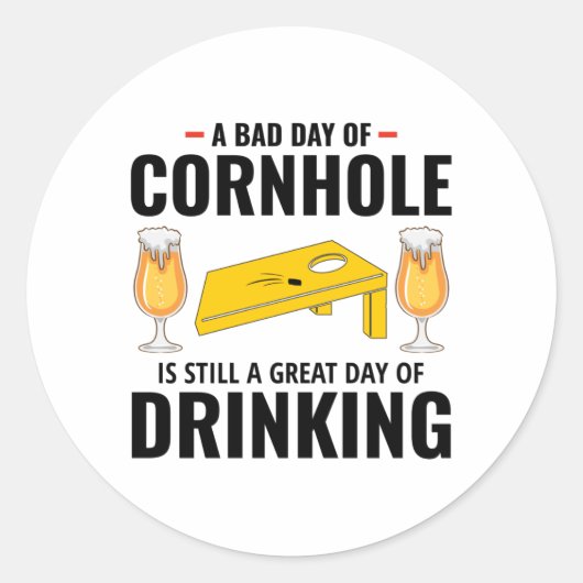 Korngat Bean Bag Toss Outdoor Lawn Game Drink Ronde Sticker (Voorkant)