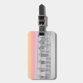 Kornish seback beachhuts roze sunset bagagelabel (Voorkant verticaal)