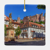 Kornmarkt square and castle in Heidelberg, Duitsla Keramisch Ornament (Achterkant)