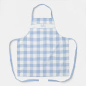 Kornoeljeblauwe Gingham Geruite Schort (Voorkant)