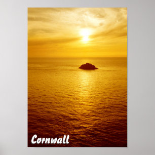 Kornwall zonsondergang poster