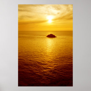 Kornwall zonsondergang poster