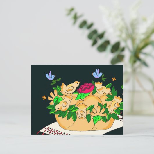 Korovai voor Oekraïense bruiloft Briefkaart (Staand voorkant)