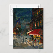 Korovin - Corner Cafe at Night, Paris omgeven Briefkaart (Voorkant / Achterkant)