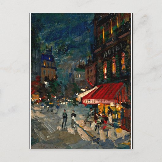 Korovin - Corner Cafe at Night, Paris omgeven Briefkaart (Voorkant)