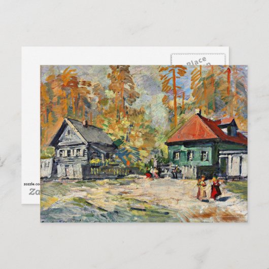 Korovin - Herfst in een Russisch dorp Briefkaart (Voorkant / Achterkant)