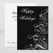 Korporaal met zwarte en witte kerstbomen feestdagenkaart (Voorkant / Achterkant)