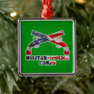 Korps Militaire Politie Kerstmis Metalen Ornament