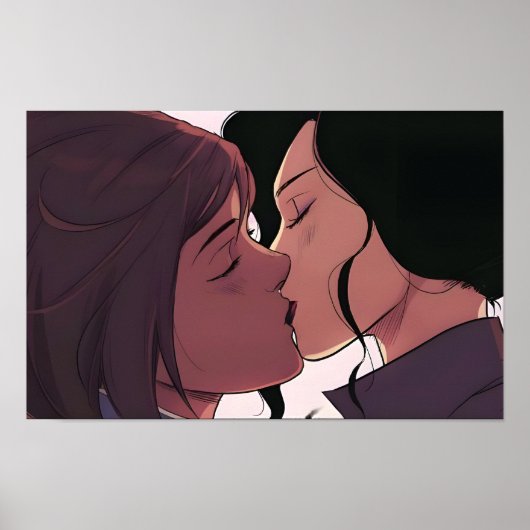 Korrasami Kiss | Korra en Asami Sato | Poster (Voorkant)