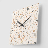 Korrelig gekleurde terrazzotextuur naadloos patroo vierkante klok (Hoek)