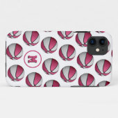 korrelig roze witte basketballen, monogrammen Case-Mate iPhone case (Achterkant (horizontaal))