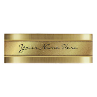 Korrelige Golden textuur met glitternaamgreep Naambadge