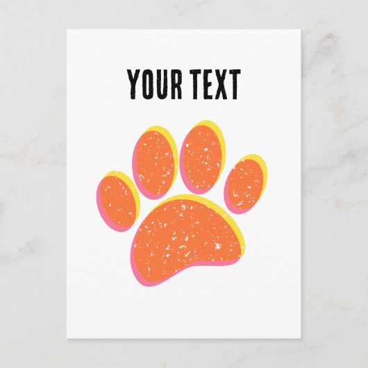  korrelige hondenvoetafdruk briefkaart (Voorkant)
