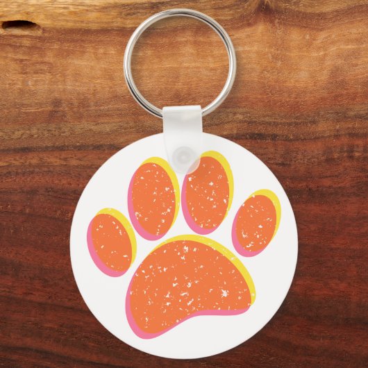 korrelige hondenvoetafdruk sleutelhanger (Voorkant)