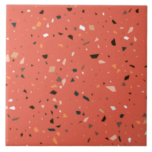 Korrelige rode terrazzotextuur naadloos patroon  tegeltje